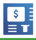 Icon - Small blue square graphic of computer hardware with a dollar sign superimposed