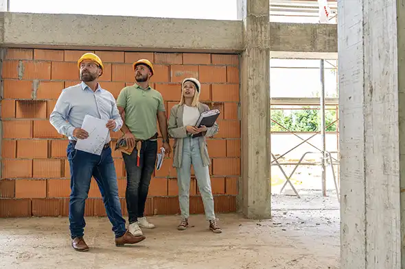 Construction workers at the job site